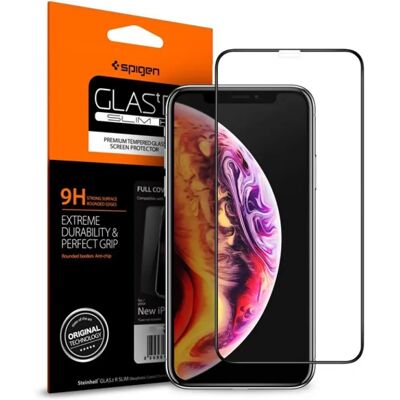 SPIGEN iPhone 11 Pro Max SPIGEN FC képernyővédő üveg 2.5D, színkiemelés, FEKETE SPIGEN iPhone 11 Pro Max SPIGEN FC képernyővédő üveg 2.5D, színkiemelés, FEKETE