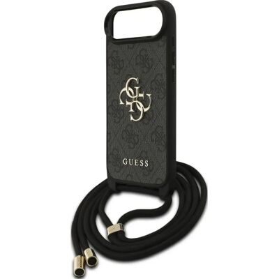 GUESS iPhone Air GUESS 4G BIG LOGO CORD STAP CROSSBODY műanyag telefonvédő ütésállóság, bőr hatású hátlap + vállpánt, FEKETE GUESS iPhone Air GUESS 4G BIG LOGO CORD STAP CROSSBODY műanyag telefonvédő ütésállóság, bőr hatású hátlap + vállpánt, FEKETE
