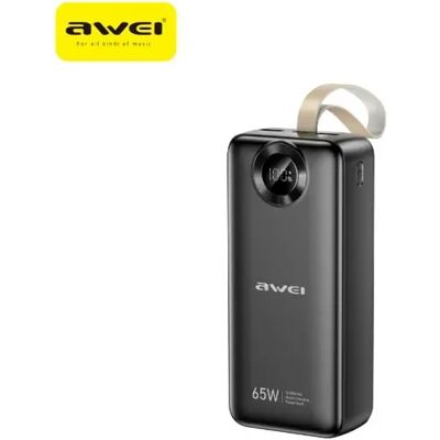 AWEI PA-34 Vezeték nélküli Powerbank 30000mAh 65W fekete AWEI PA-34 Vezeték nélküli Powerbank 30000mAh 65W fekete