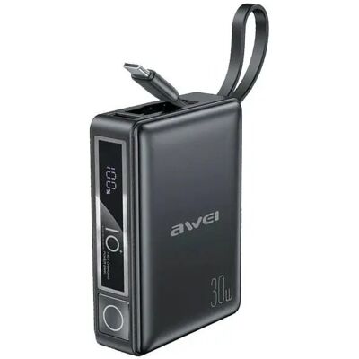 AWEI P87K Powerbank 10000mAh 30W fekete AWEI P87K Powerbank 10000mAh 30W fekete