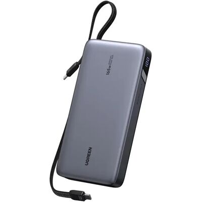 UGREEN PB552 Powerbank 25000mAh + fix USB-C kábel 165W szürke UGREEN PB552 Powerbank 25000mAh + fix USB-C kábel 165W szürke