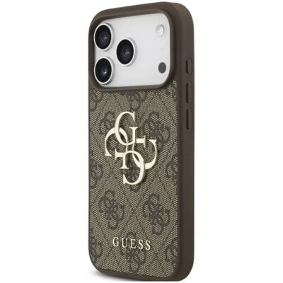 GUESS PU 4G Metal Logo Strap Apple iPhone 17 Pro / iPhone 18 Pro hátlap tok karpánttal barna SP110252 GUESS PU 4G Metal Logo Strap Apple iPhone 17 Pro / iPhone 18 Pro hátlap tok karpánttal barna SP110252