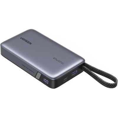 UGREEN PB550 Powerbank 20000mAh 67W beépített kábellel szürke UGREEN PB550 Powerbank 20000mAh 67W beépített kábellel szürke