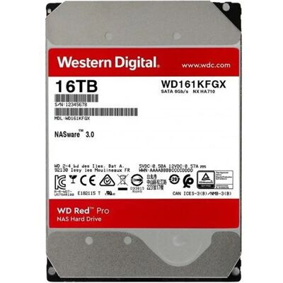 Western Digital Red Pro 16TB 3.5" 7200rpm 512MB SATA WD161KFGX Western Digital Red Pro 16TB 3.5" 7200rpm 512MB SATA WD161KFGX