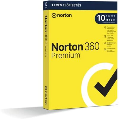 Symantec NORTON 360 Premium 75GB Magyar 10 felhasználó Elektronikus licenc Symantec NORTON 360 Premium 75GB Magyar 10 felhasználó Elektronikus licenc
