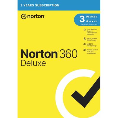 Symantec NORTON 360 Deluxe 25GB Magyar 1 felhasználó - 3 eszköz - 3 év Elektronikus licenc 21435519 Symantec NORTON 360 Deluxe 25GB Magyar 1 felhasználó - 3 eszköz - 3 év Elektronikus licenc 21435519