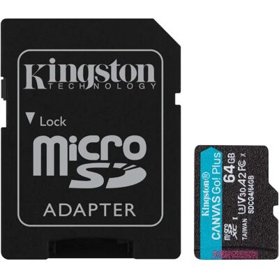 Kingston Canvas Go! Plus 64GB MicroSDXC 160 MB/s SDCG4/64GB Kingston Canvas Go! Plus 64GB MicroSDXC 160 MB/s SDCG4/64GB