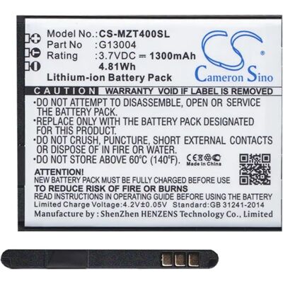 CAMERON SINO Navon T400 (2016) CAMERON SINO Li-Ion akku 3.7V/1300mAh, NAVON G13004 kompatibilis, FEKETE CAMERON SINO Navon T400 (2016) CAMERON SINO Li-Ion akku 3.7V/1300mAh, NAVON G13004 kompatibilis, FEKETE
