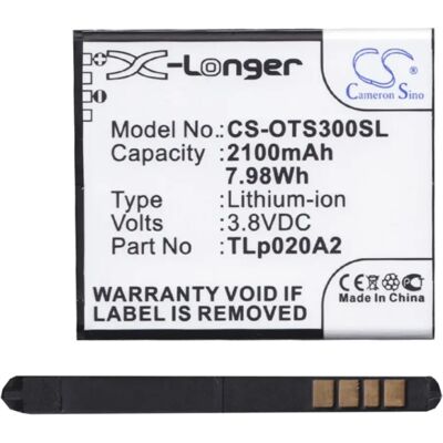 CAMERON SINO Alcatel Pop S3 CAMERON SINO Li-Ion akku 3.8V/2100mAh, Alcatel TLi020A1 kompatibilis, FEKETE CAMERON SINO Alcatel Pop S3 CAMERON SINO Li-Ion akku 3.8V/2100mAh, Alcatel TLi020A1 kompatibilis, FEKETE