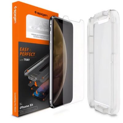SPIGEN iPhone 11 SPIGEN EZ FIT képernyővédő üveg 2.5D, 9H + segédkeret, ÁTLÁTSZÓ SPIGEN iPhone 11 SPIGEN EZ FIT képernyővédő üveg 2.5D, 9H + segédkeret, ÁTLÁTSZÓ
