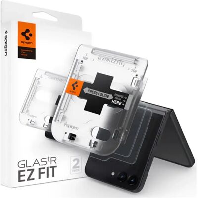 SPIGEN Samsung Z Flip5 5G SPIGEN EZ FIT képernyővédő üveg 2db 2.5D, 9H + segédkeret, ÁTLÁTSZÓ SPIGEN Samsung Z Flip5 5G SPIGEN EZ FIT képernyővédő üveg 2db 2.5D, 9H + segédkeret, ÁTLÁTSZÓ