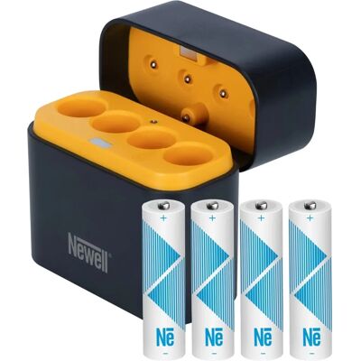 NEWELL Négycsatornás töltő + 4 db Li-ion AA újratölthető akkumulátor szett – 2200 mAh NEWELL Négycsatornás töltő + 4 db Li-ion AA újratölthető akkumulátor szett – 2200 mAh