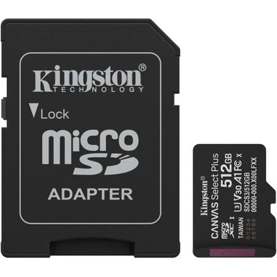 Kingston Canvas Select Plus 512GB MicroSDXC 30 MB/s SDCS3/512GB Kingston Canvas Select Plus 512GB MicroSDXC 30 MB/s SDCS3/512GB