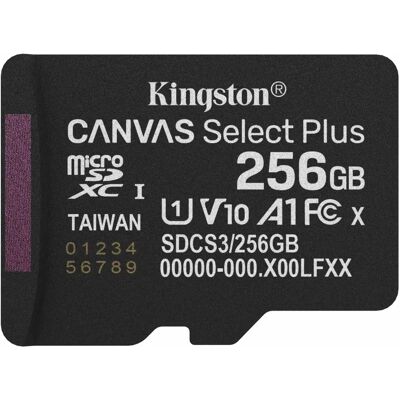 Kingston Canvas Select Plus 256GB MicroSDXC 30 MB/s SDCS3/256GBSP Kingston Canvas Select Plus 256GB MicroSDXC 30 MB/s SDCS3/256GBSP