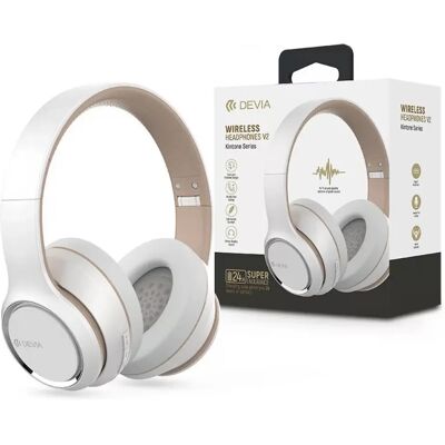 DEVIA Kintone Wireless Bluetooth sztereó fejhallgató beépített mikrofonnal fehér DEVIA Kintone Wireless Bluetooth sztereó fejhallgató beépített mikrofonnal fehér