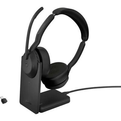 JABRA Evolve2 55 MS Stereo Link380c + állvány fekete JABRA Evolve2 55 MS Stereo Link380c + állvány fekete