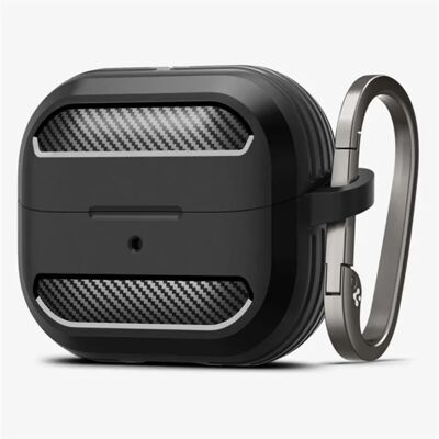 SPIGEN RUGGED ARMOR szilikon tok ütésállóság, karbon minta, FEKETE Galaxy Buds 3/Buds 3 Pro SPIGEN RUGGED ARMOR szilikon tok ütésállóság, karbon minta, FEKETE Galaxy Buds 3/Buds 3 Pro