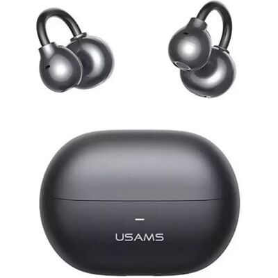 USAMS ECHO R02 bluetooth fülhallgató SZTEREO v5.3, fülre akasztható + töltőtok, FEKETE USAMS ECHO R02 bluetooth fülhallgató SZTEREO v5.3, fülre akasztható + töltőtok, FEKETE