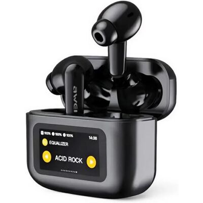 AWEI T56 bluetooth fülhallgató SZTEREO v5.4, érintőkijelző + töltőtok, FEKETE AWEI T56 bluetooth fülhallgató SZTEREO v5.4, érintőkijelző + töltőtok, FEKETE