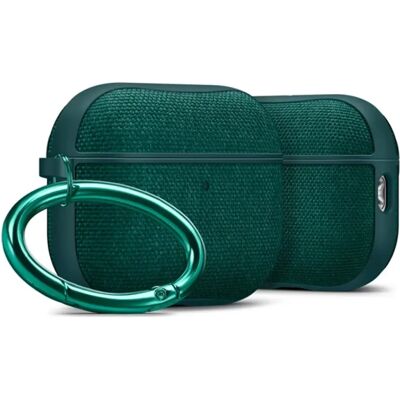 SPIGEN URBAN FIT szilikon tok karabíner, textil bevonat, SÖTÉTZÖLD Apple AirPods Pro 3 SPIGEN URBAN FIT szilikon tok karabíner, textil bevonat, SÖTÉTZÖLD Apple AirPods Pro 3