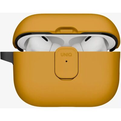 UNIQ Clyde Apple AirPods Pro 3 tok karabinerrel sárga-szürke UNIQ Clyde Apple AirPods Pro 3 tok karabinerrel sárga-szürke