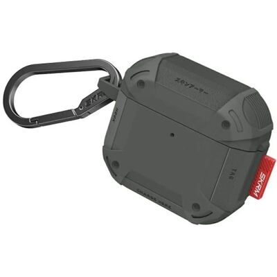 SKINARMA Mecha CE AirPods 4 tok karabinerrel olajzöld szürke SP113233 SKINARMA Mecha CE AirPods 4 tok karabinerrel olajzöld szürke SP113233