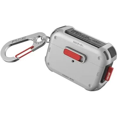 SKINARMA Mecha AirPods Pro 2 tok karabinerrel Chrome ezüst-piros SP115991 SKINARMA Mecha AirPods Pro 2 tok karabinerrel Chrome ezüst-piros SP115991