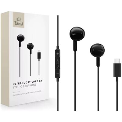 TECH-PROTECT UltraBoost G4 USB-C vezetékes fülhallgató hangerőszabályzóval fekete SP116489 TECH-PROTECT UltraBoost G4 USB-C vezetékes fülhallgató hangerőszabályzóval fekete SP116489