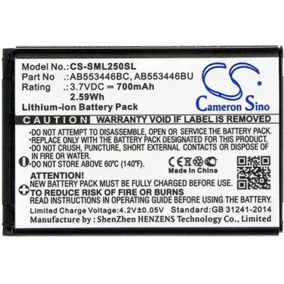 CAMERON SINO Samsung AB553446BU utángyártott akkumulátor 700mAh 3.7V CAMERON SINO Samsung AB553446BU utángyártott akkumulátor 700mAh 3.7V