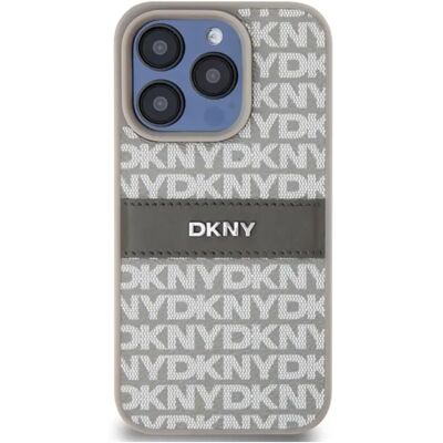DKNY iPhone 14 Pro tok - Tonális csíkos minta, Bézs DKNY iPhone 14 Pro tok - Tonális csíkos minta, Bézs