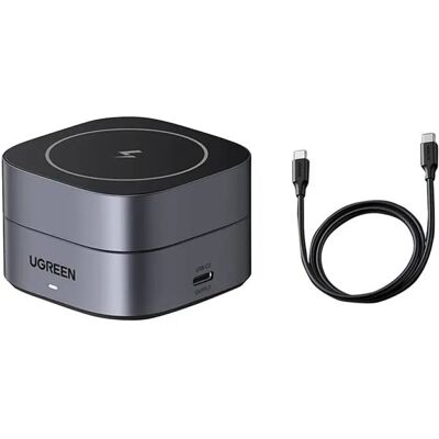 UGREEN W256 2 in 1 Vezeték nélküli töltőállvány 20W USB-C USB-C kábellel fekete UGREEN W256 2 in 1 Vezeték nélküli töltőállvány 20W USB-C USB-C kábellel fekete