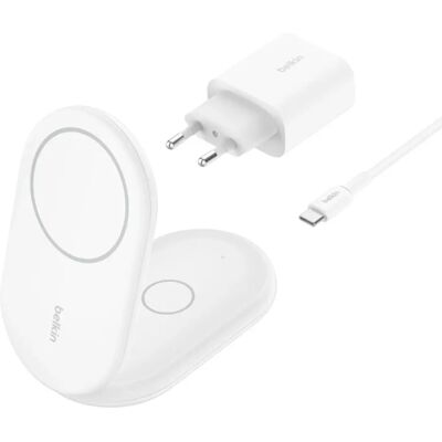 Belkin Boost Charge 2in1 Mágneses vezeték nélküli töltőállvány Qi2 15W fehér Belkin Boost Charge 2in1 Mágneses vezeték nélküli töltőállvány Qi2 15W fehér