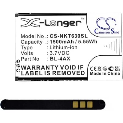 CAMERON SINO Nokia 8000 4G CAMERON SINO Li-Ion akku 3.7V/1500mAh, Nokia BL-4AX kompatibilis, FEKETE CAMERON SINO Nokia 8000 4G CAMERON SINO Li-Ion akku 3.7V/1500mAh, Nokia BL-4AX kompatibilis, FEKETE