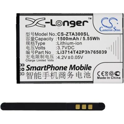 CAMERON SINO Li-Ion akku 3.7V/1500mAh, ZTE Li3714T42P3h765039 kompatibilis, FEKETE CAMERON SINO Li-Ion akku 3.7V/1500mAh, ZTE Li3714T42P3h765039 kompatibilis, FEKETE