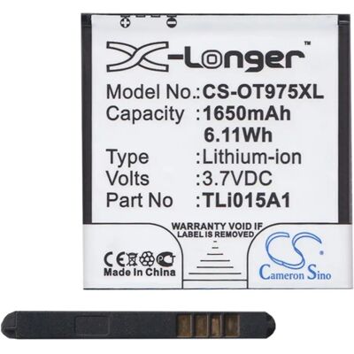 CAMERON SINO Vodafone Smart III CAMERON SINO Li-Ion akku 3.7V/1650mAh, Alcatel TLi015A1 kompatibilis, FEKETE CAMERON SINO Vodafone Smart III CAMERON SINO Li-Ion akku 3.7V/1650mAh, Alcatel TLi015A1 kompatibilis, FEKETE