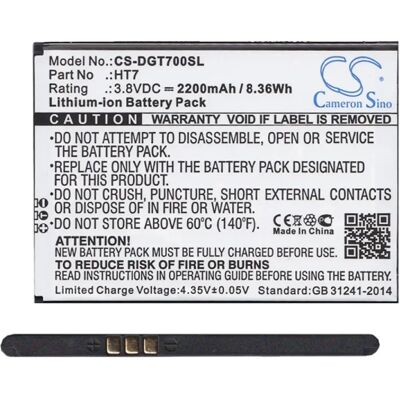CAMERON SINO Homtom HT7 CAMERON SINO Li-Ion akku 3.8V/2200mAh, Doogee HT7 kompatibilis, FEKETE CAMERON SINO Homtom HT7 CAMERON SINO Li-Ion akku 3.8V/2200mAh, Doogee HT7 kompatibilis, FEKETE