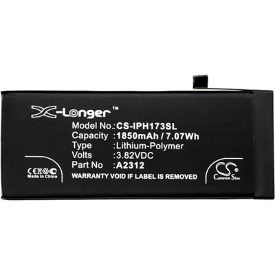 CAMERON SINO iPhone SE 2 (2020) CAMERON SINO Li-Polymer akku 3.82V/1850mAh, Apple A2312 kompatibilis, FEKETE CAMERON SINO iPhone SE 2 (2020) CAMERON SINO Li-Polymer akku 3.82V/1850mAh, Apple A2312 kompatibilis, FEKETE