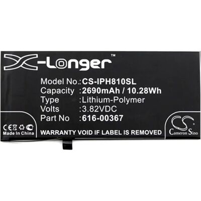 CAMERON SINO iPhone 8 Plus 5.5 CAMERON SINO Li-Polymer akku 3.82V/2690mAh, Apple 616-00367 kompatibilis, FEKETE CAMERON SINO iPhone 8 Plus 5.5 CAMERON SINO Li-Polymer akku 3.82V/2690mAh, Apple 616-00367 kompatibilis, FEKETE
