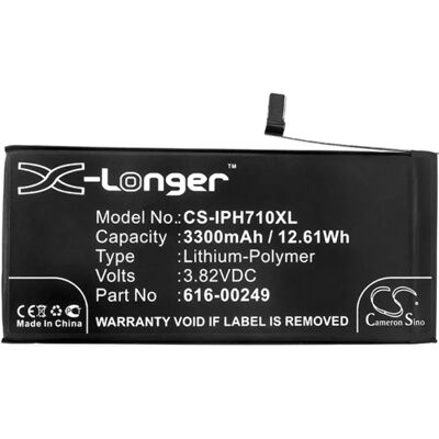 CAMERON SINO iPhone 7 Plus 5.5 CAMERON SINO Li-Polymer akku 3.82V/3300mAh, Apple 616-00249 kompatibilis, FEKETE CAMERON SINO iPhone 7 Plus 5.5 CAMERON SINO Li-Polymer akku 3.82V/3300mAh, Apple 616-00249 kompatibilis, FEKETE