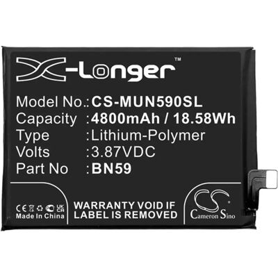 CAMERON SINO Xiaomi Poco M5s CAMERON SINO Li-Polymer akku 3.87V/4800mAh, Redmi BN59 kompatibilis, FEKETE CAMERON SINO Xiaomi Poco M5s CAMERON SINO Li-Polymer akku 3.87V/4800mAh, Redmi BN59 kompatibilis, FEKETE