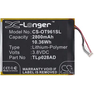 CAMERON SINO Li-Polymer akku 3.8V/2800mAh, Alcatel TLP028AC kompatibilis, FEKETE CAMERON SINO Li-Polymer akku 3.8V/2800mAh, Alcatel TLP028AC kompatibilis, FEKETE
