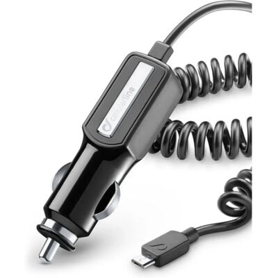 Cellular Line Autós töltő 10W + fix microUSB spirálkábel fekete Cellular Line Autós töltő 10W + fix microUSB spirálkábel fekete