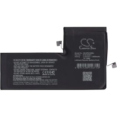 CAMERON SINO iPhone 11 Pro Max CAMERON SINO Li-Polymer akku 3.83V/3950mAh Apple 616-00351 kompatibilis FEKETE CAMERON SINO iPhone 11 Pro Max CAMERON SINO Li-Polymer akku 3.83V/3950mAh Apple 616-00351 kompatibilis FEKETE