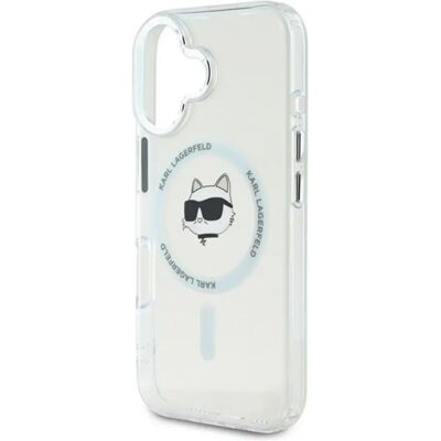 KARL LAGERFELD IML Choupette Head Metal Frame MagSafe tok iPhone 16 átlátszó KARL LAGERFELD IML Choupette Head Metal Frame MagSafe tok iPhone 16 átlátszó