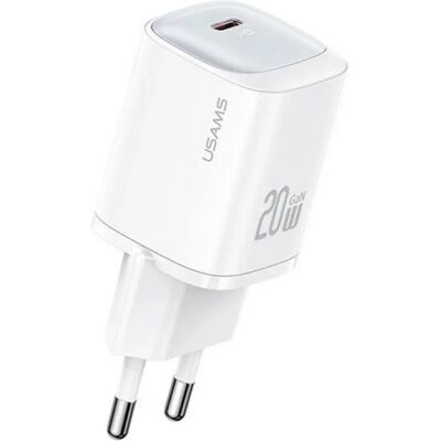 USAMS CC248 hálózati töltő Type-C aljzat 20W PD gyorstöltő fehér USAMS CC248 hálózati töltő Type-C aljzat 20W PD gyorstöltő fehér