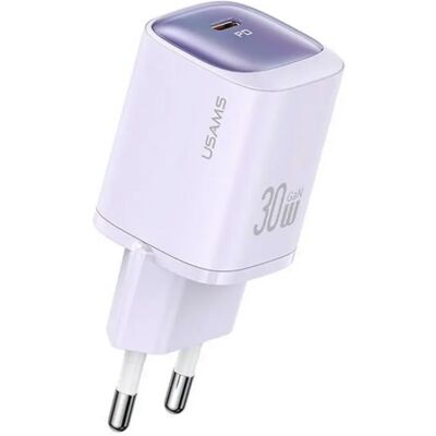 USAMS CC251 hálózati töltő Type-C aljzat 30W PD gyorstöltő lila USAMS CC251 hálózati töltő Type-C aljzat 30W PD gyorstöltő lila