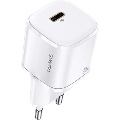 USAMS T36 hálózati töltő Type-C aljzat 20W GaN fehér USAMS T36 hálózati töltő Type-C aljzat 20W GaN fehér