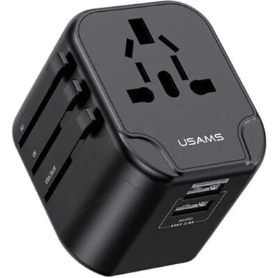 USAMS T55 utazó töltő 2 USB aljzat fekete USAMS T55 utazó töltő 2 USB aljzat fekete