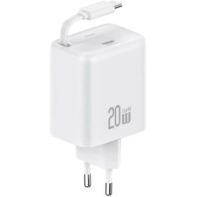 USAMS YC hálózati töltő Type-C aljzat 20W csévélhető Type-C kábellel fehér USAMS YC hálózati töltő Type-C aljzat 20W csévélhető Type-C kábellel fehér