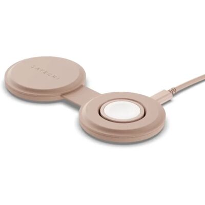 SATECHI OntheGo™ Qi2 2 az 1-ben vezeték nélküli töltőpad sivatagi rózsaszín SATECHI OntheGo™ Qi2 2 az 1-ben vezeték nélküli töltőpad sivatagi rózsaszín